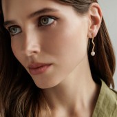 Cercei lungi din argint placat cu aur galben cu perle naturale DiAmanti SK26106GYE_W-G Cercei lungi din argint placat cu aur galben cu perle naturale DiAmanti SK26106GYE_W-G